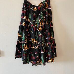 Southwestern skirt. Cactus, chili, corn.
